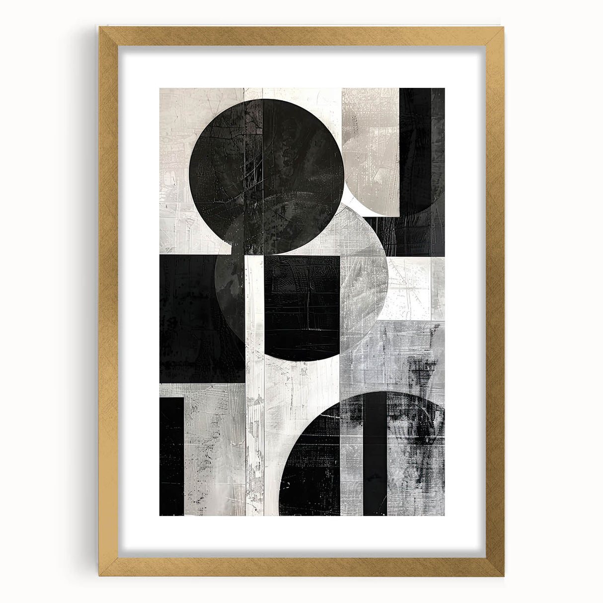 Monochrome Abstract Wall Art – Modern Geometric Dining Print