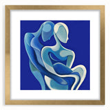 Abstract figurative frame in a matte gold finish, showcasing intricate designs with a modern aesthetic, perfect for enhancing home decor or gallery displays.