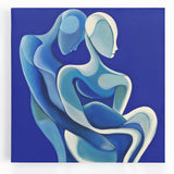 Abstract figurative artwork on stretched canvas, showcasing vibrant colors and dynamic shapes, perfect for modern home decor. Ideal for art enthusiasts seeking unique wall art.