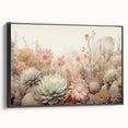 Framed abstract floral wall art in a black frame, showcasing vibrant colors and intricate patterns, ideal for modern home decor. Perfect for adding a touch of elegance to any living space.
