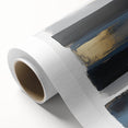 Modern Abstract Wall Art – Navy, Gold & Gray Horizontal Brushstrokes