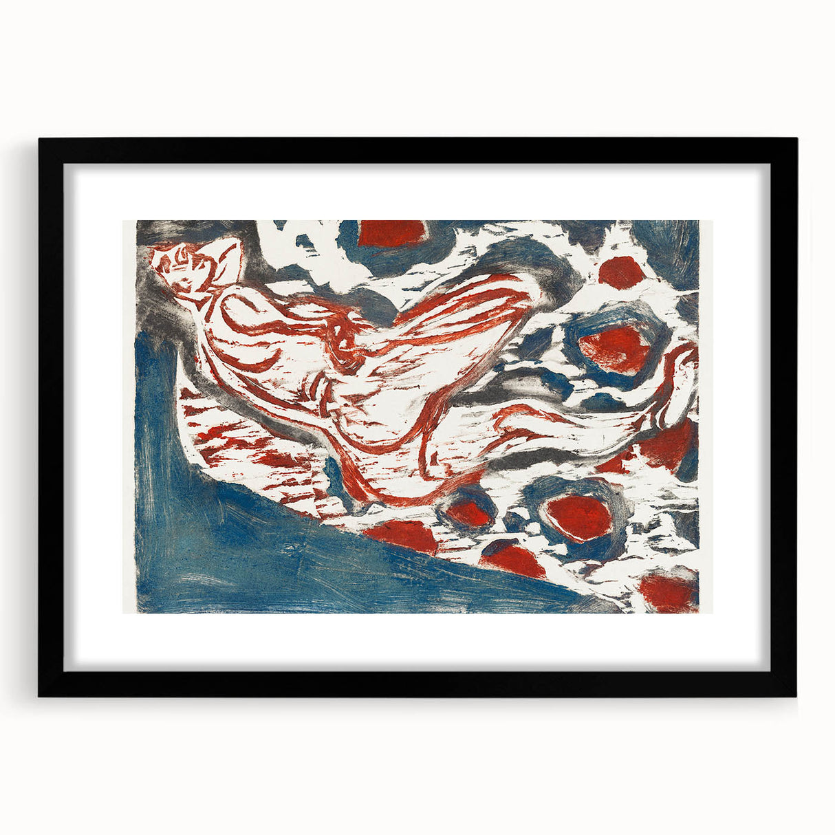 Ernst Ludwig Kirchner's Reclining Nude - Abstract Expressionist Print