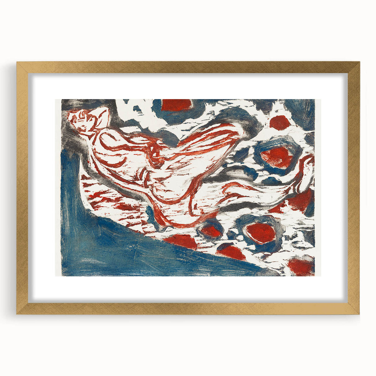 Ernst Ludwig Kirchner's Reclining Nude - Abstract Expressionist Print