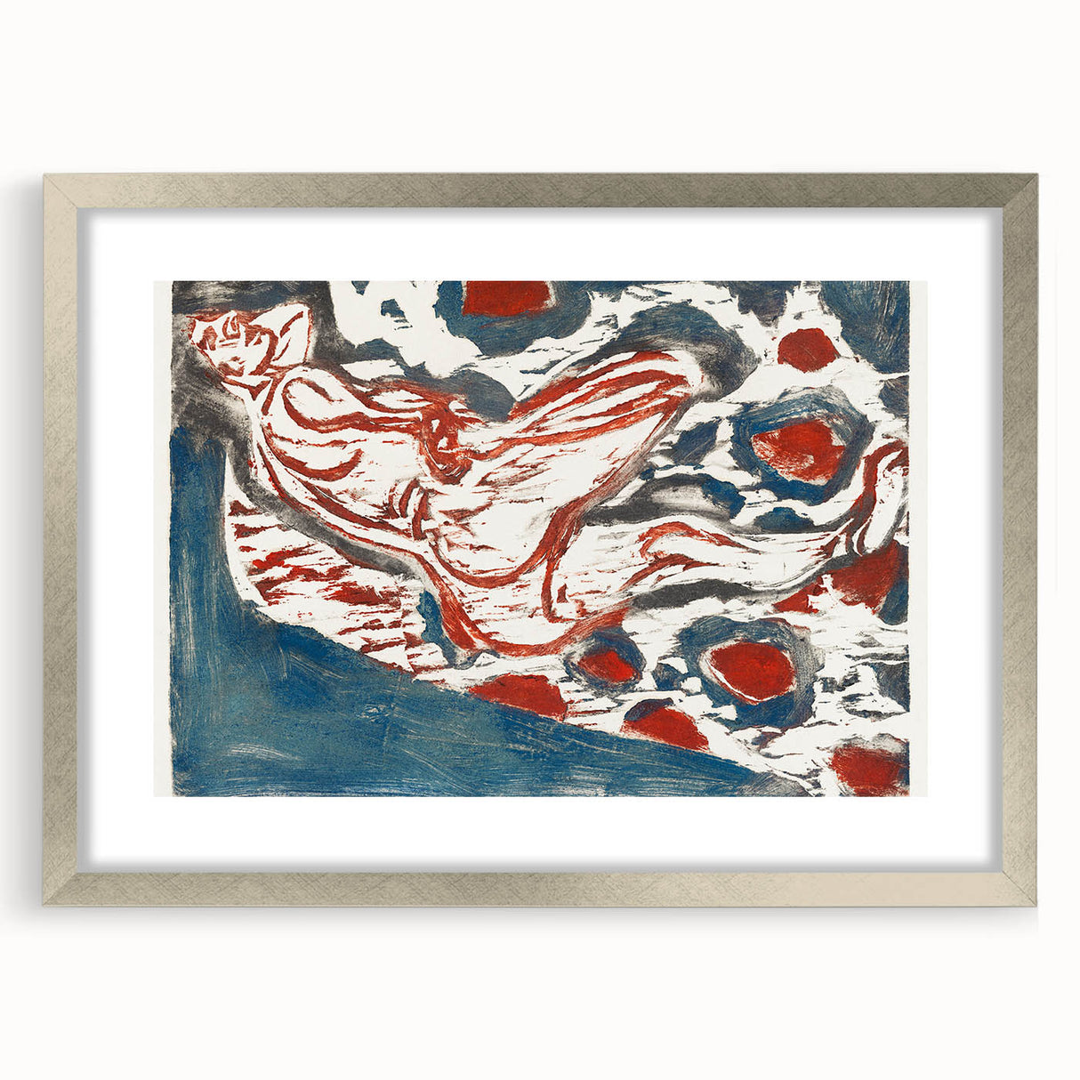 Ernst Ludwig Kirchner's Reclining Nude - Abstract Expressionist Print