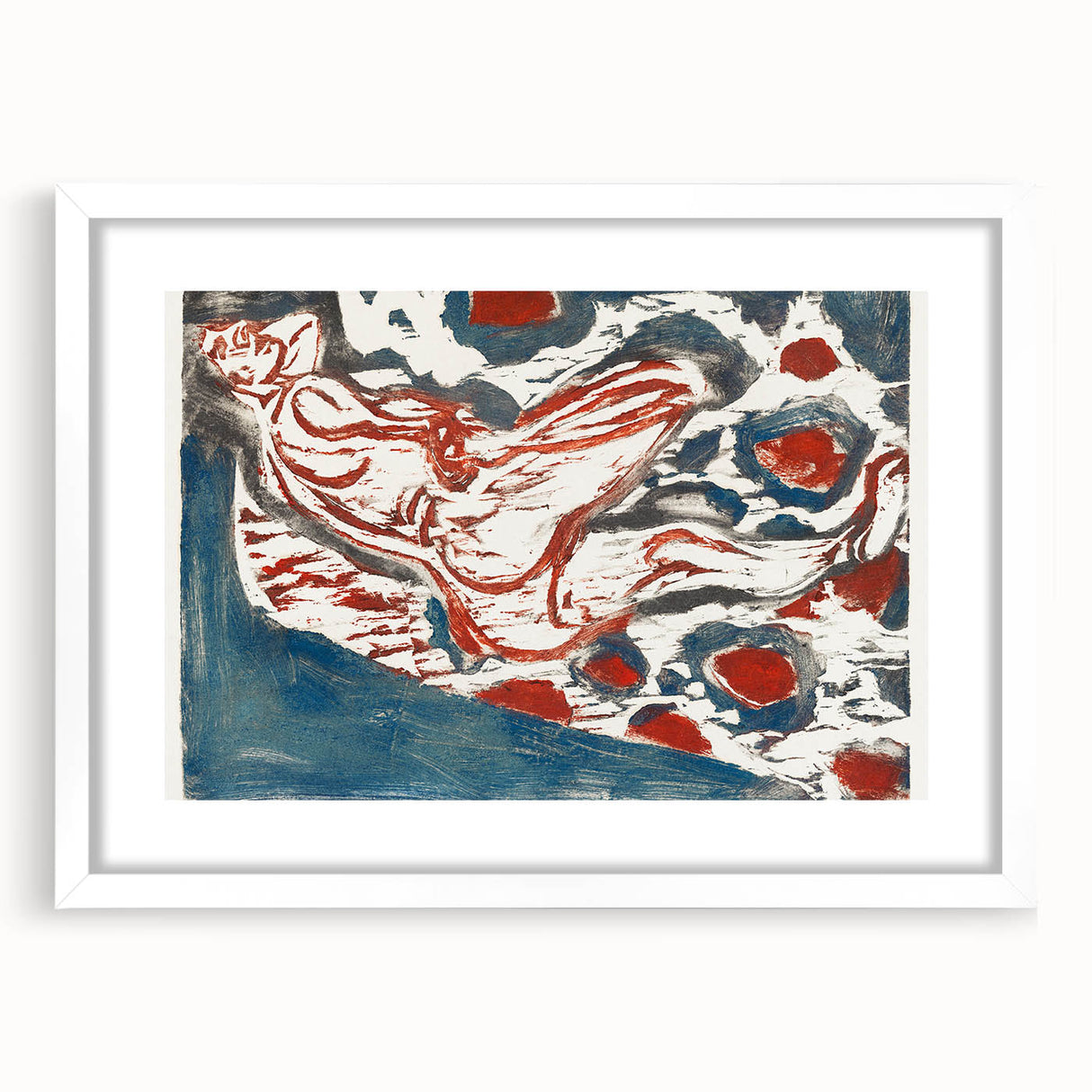 Ernst Ludwig Kirchner's Reclining Nude - Abstract Expressionist Print