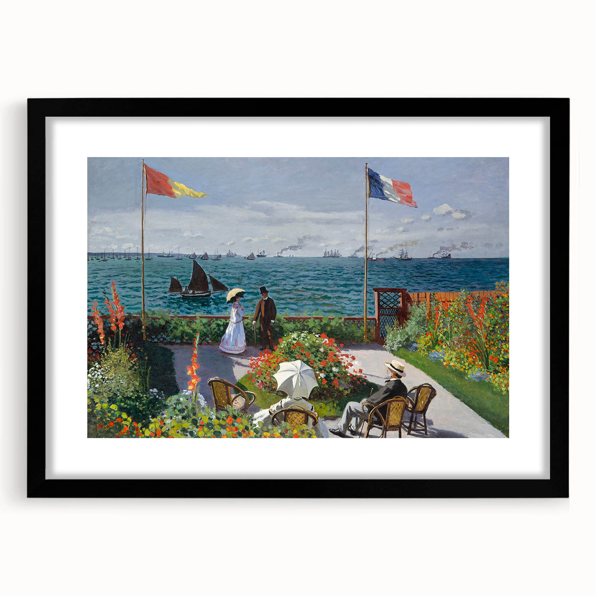 Garden at Sainte-Adresse by Monet: Coastal Impressionist Wall Art Print
