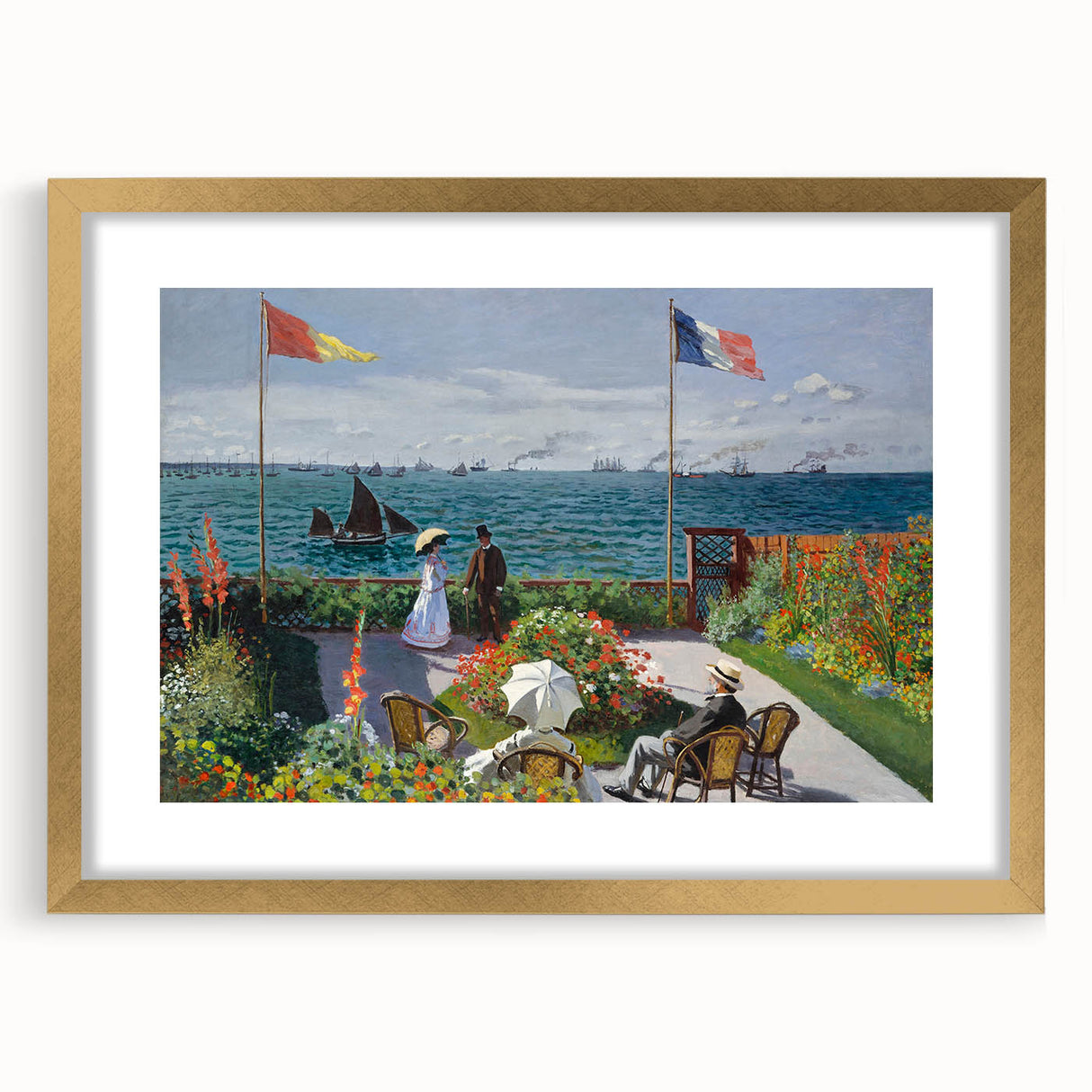 Garden at Sainte-Adresse by Monet: Coastal Impressionist Wall Art Print