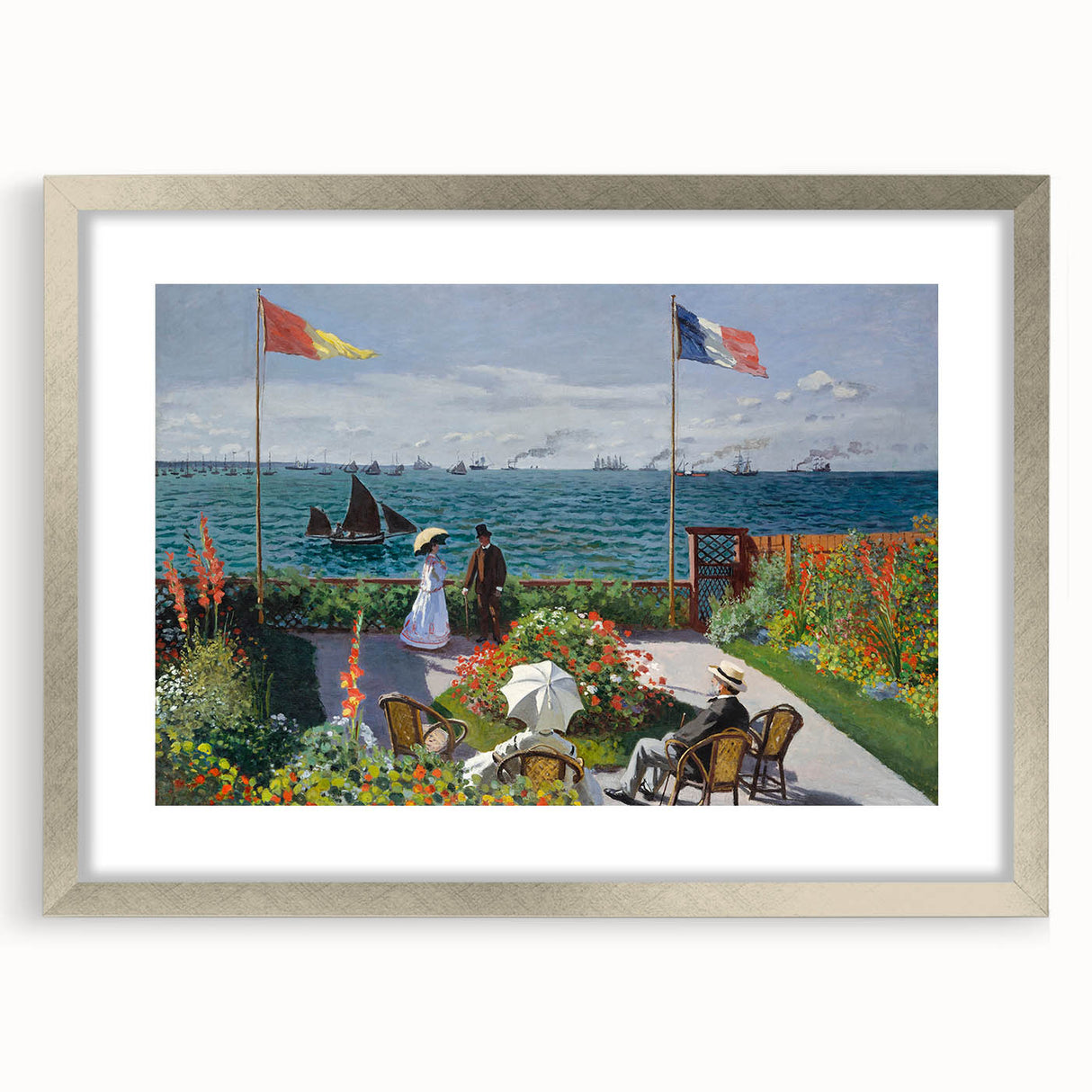 Garden at Sainte-Adresse by Monet: Coastal Impressionist Wall Art Print