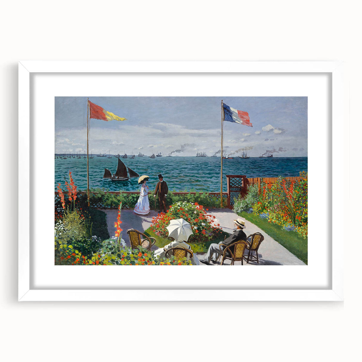 Garden at Sainte-Adresse by Monet: Coastal Impressionist Wall Art Print