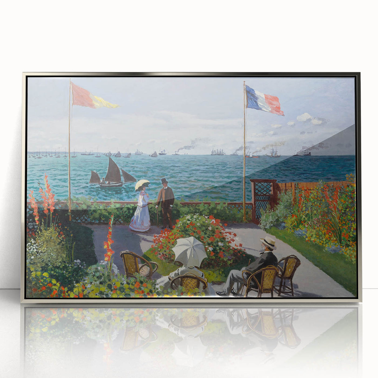 Garden at Sainte-Adresse by Monet: Coastal Impressionist Wall Art Print