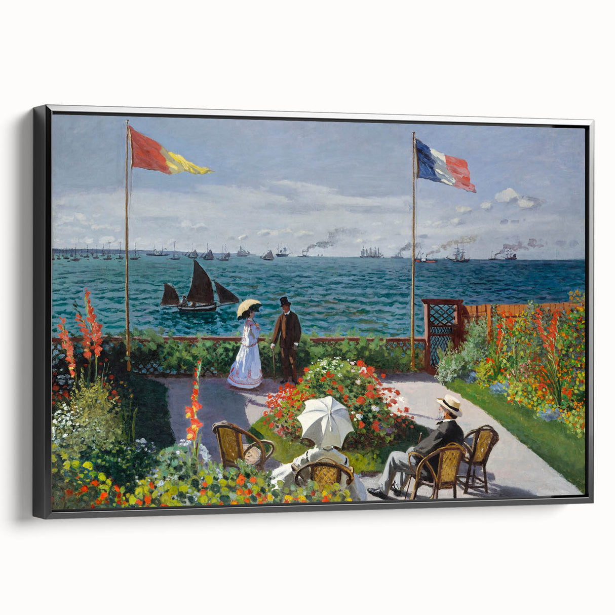 Garden at Sainte-Adresse by Monet: Coastal Impressionist Wall Art Print