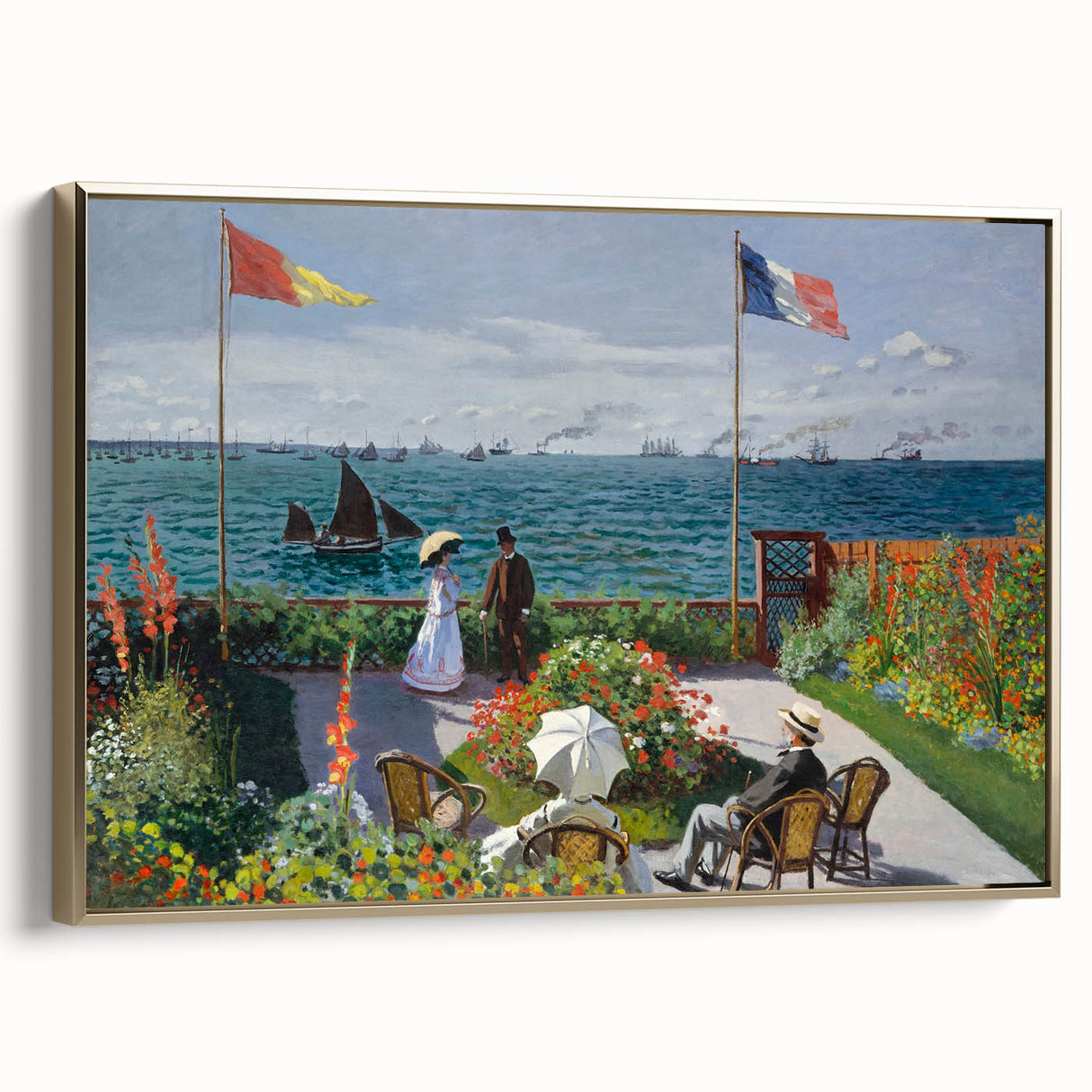 Garden at Sainte-Adresse by Monet: Coastal Impressionist Wall Art Print