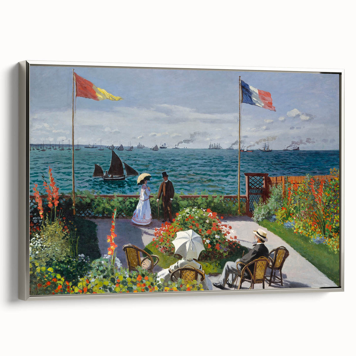 Garden at Sainte-Adresse by Monet: Coastal Impressionist Wall Art Print