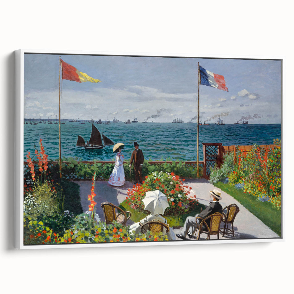 Garden at Sainte-Adresse by Monet: Coastal Impressionist Wall Art Print