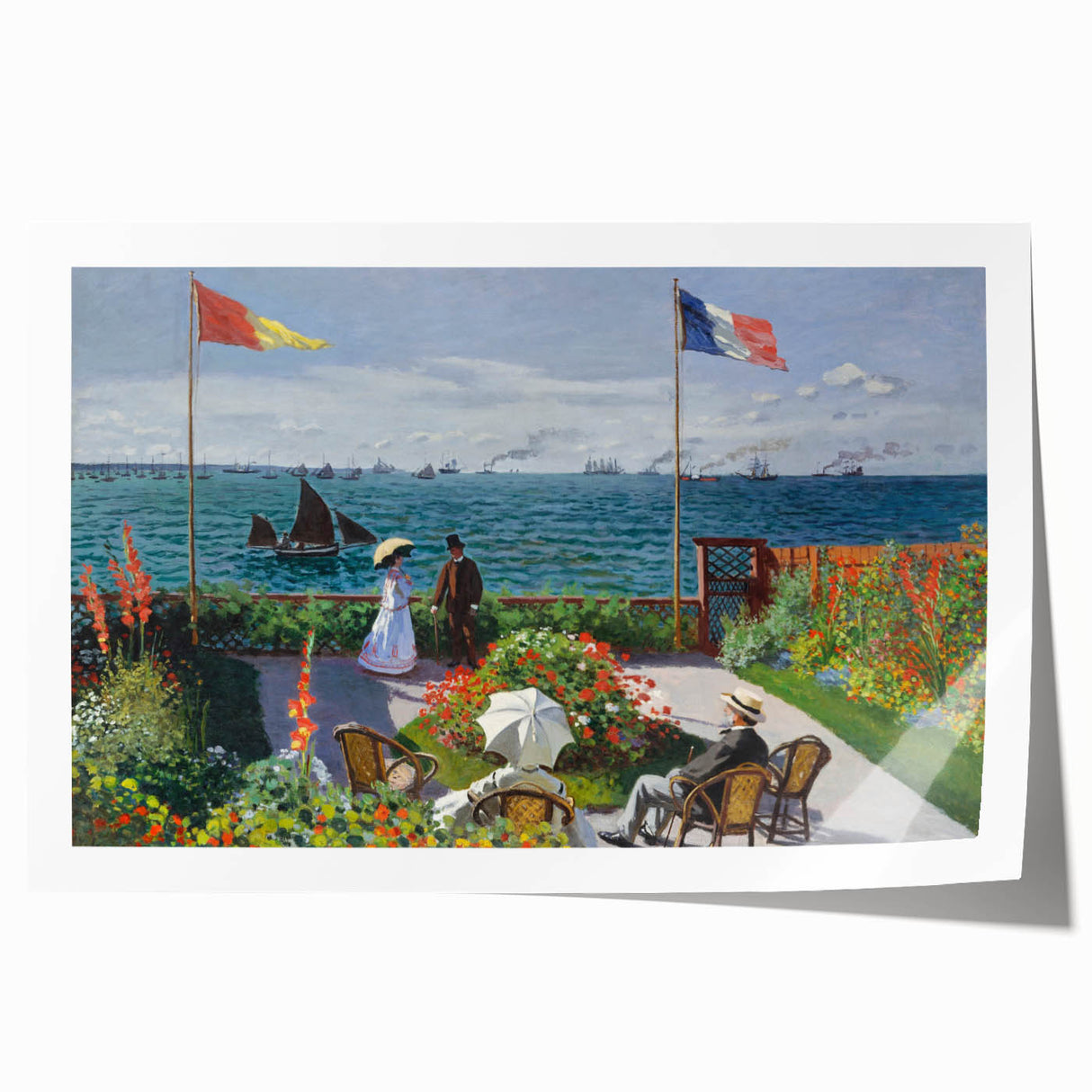 Garden at Sainte-Adresse by Monet: Coastal Impressionist Wall Art Print