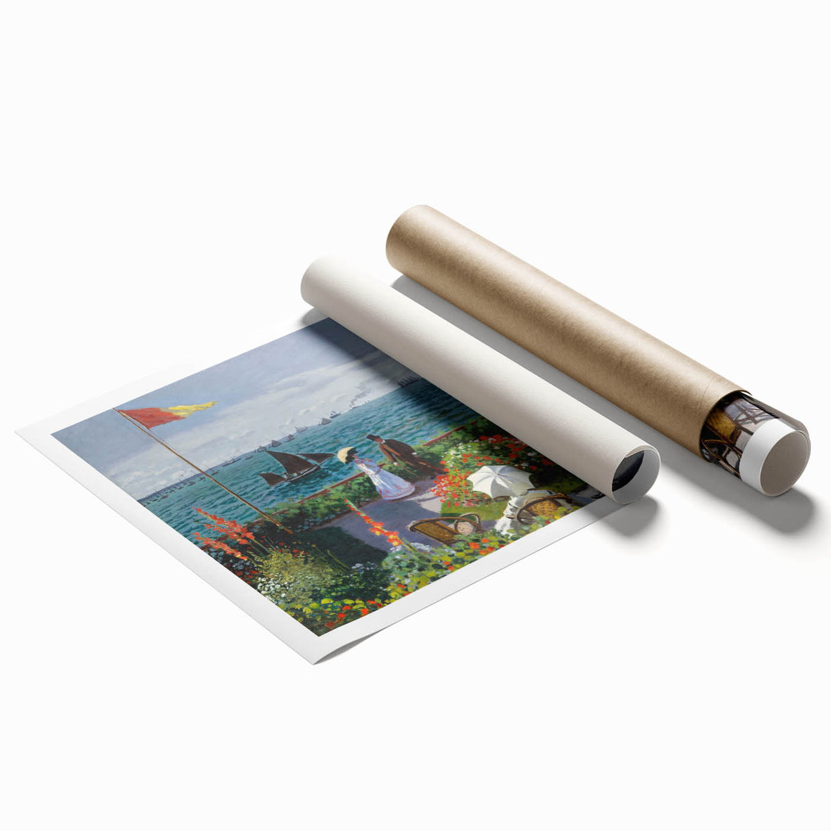Garden at Sainte-Adresse by Monet: Coastal Impressionist Wall Art Print