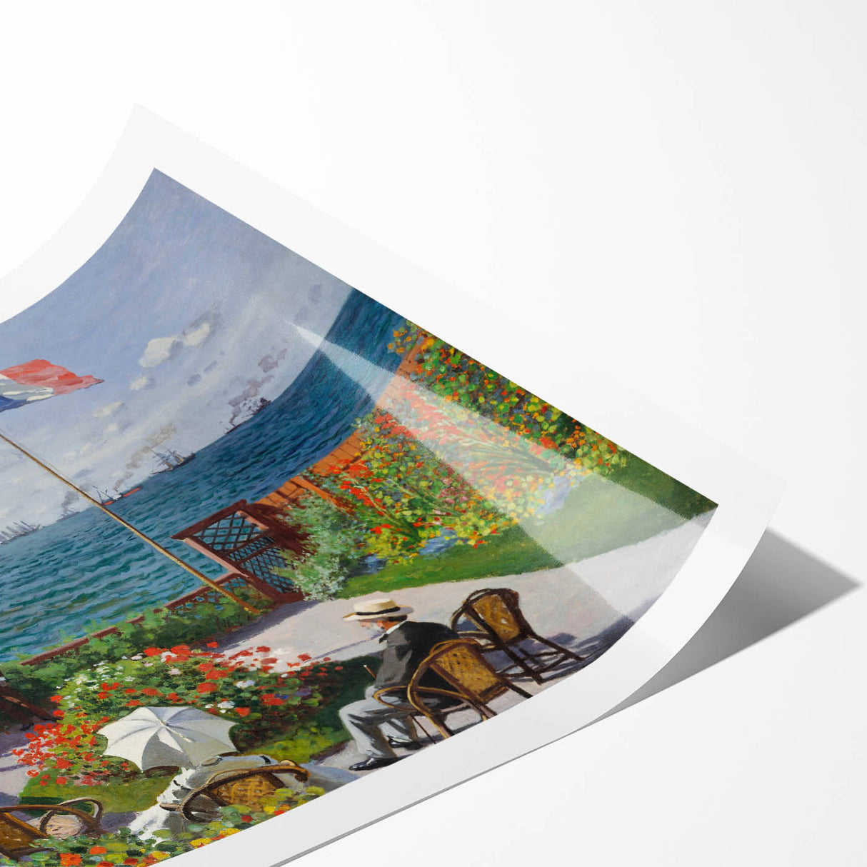 Garden at Sainte-Adresse by Monet: Coastal Impressionist Wall Art Print