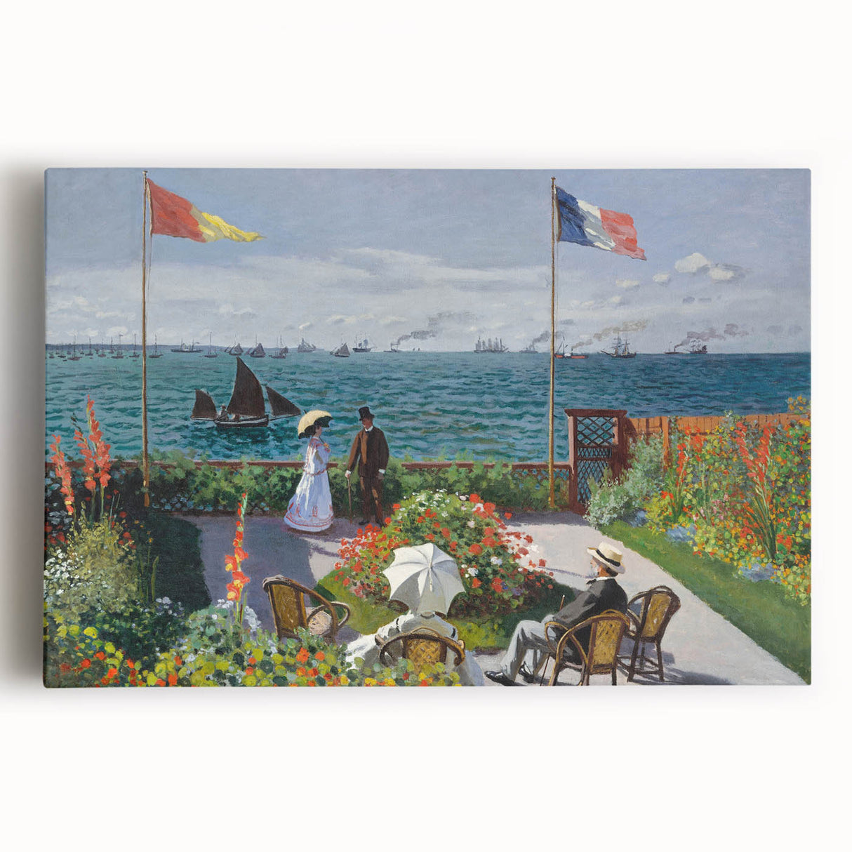 Garden at Sainte-Adresse by Monet: Coastal Impressionist Wall Art Print