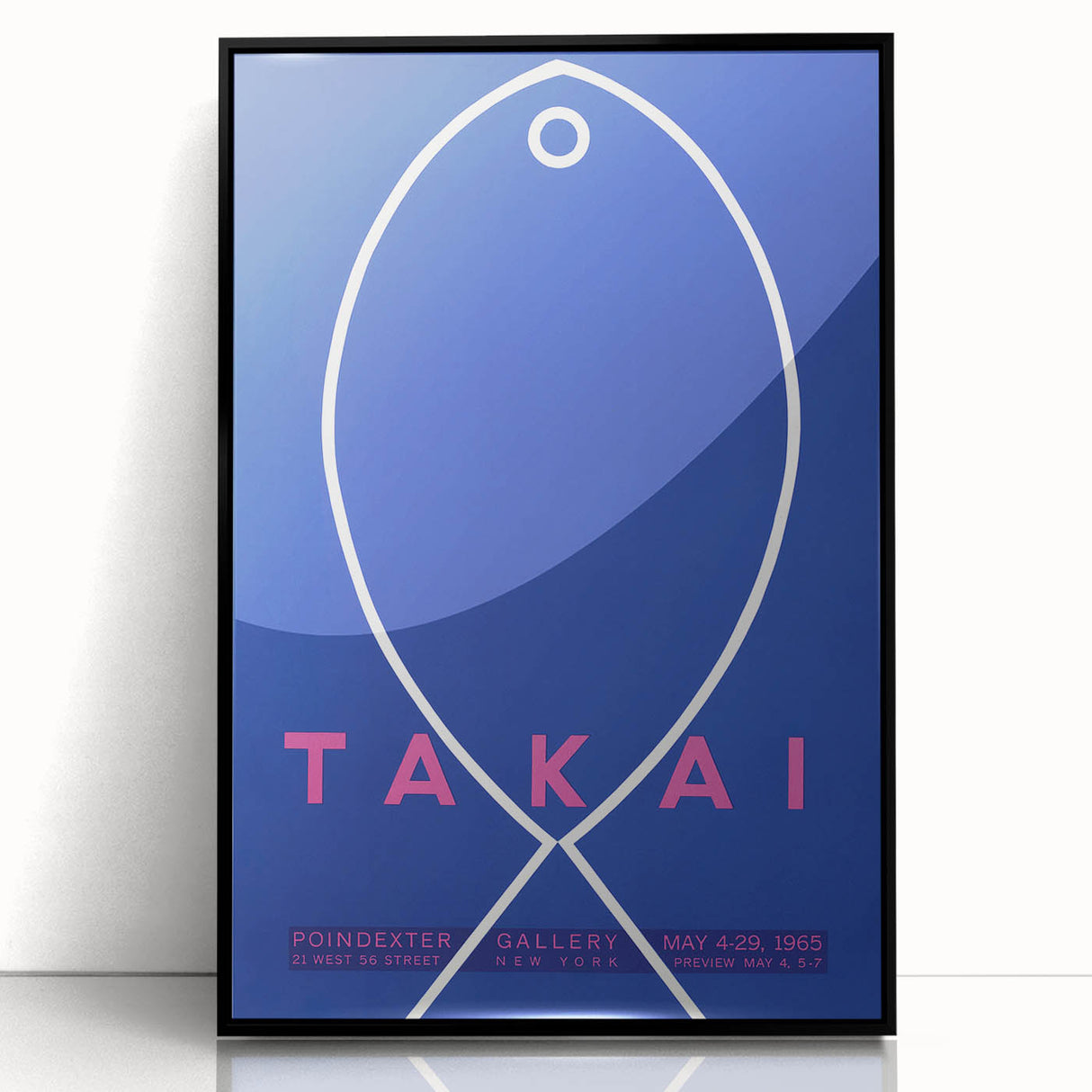 Minimalist Fish Outline - Modern Wall Art with Bold Blue Graphic Design