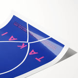Minimalist Fish Outline - Modern Wall Art with Bold Blue Graphic Design