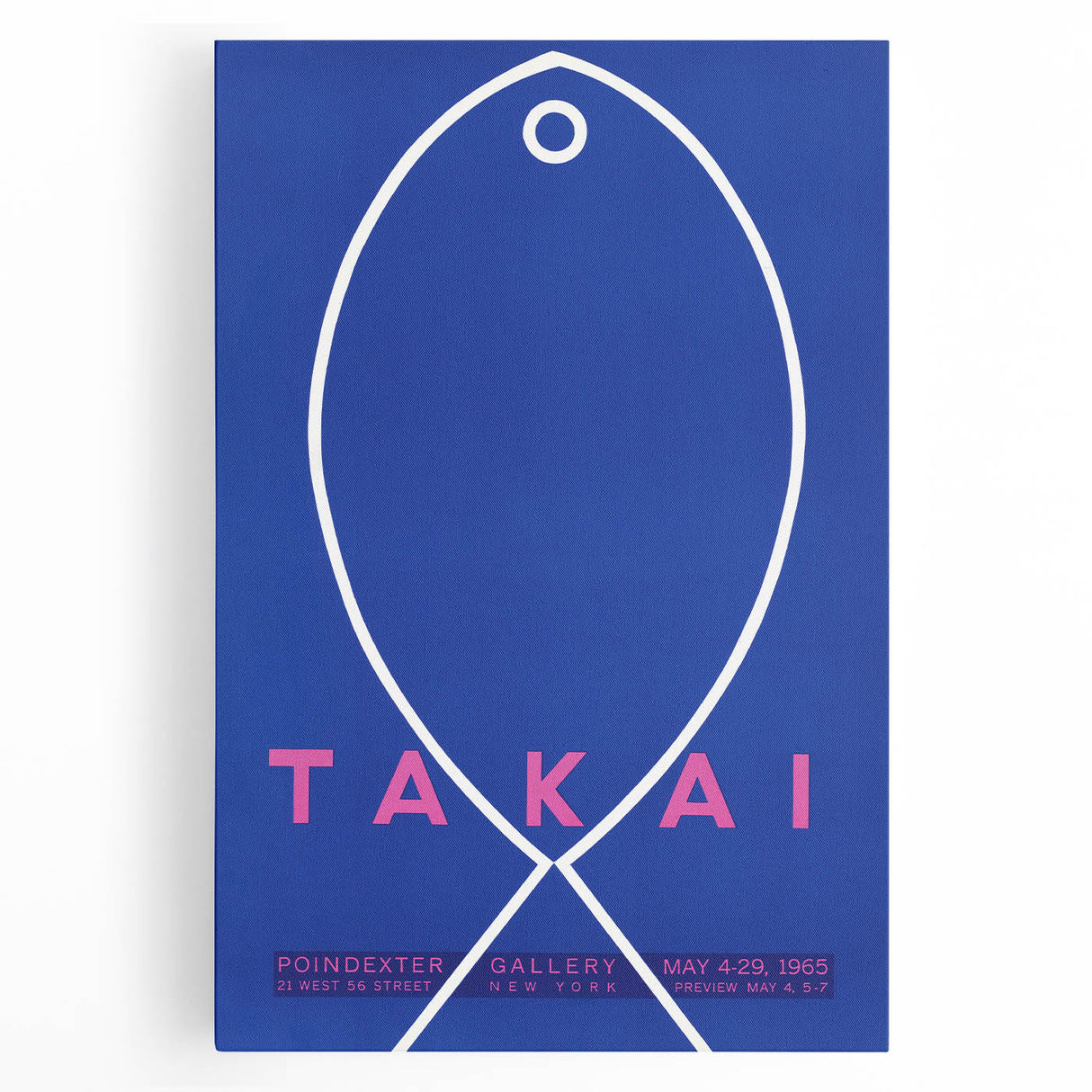 Minimalist Fish Outline - Modern Wall Art with Bold Blue Graphic Design