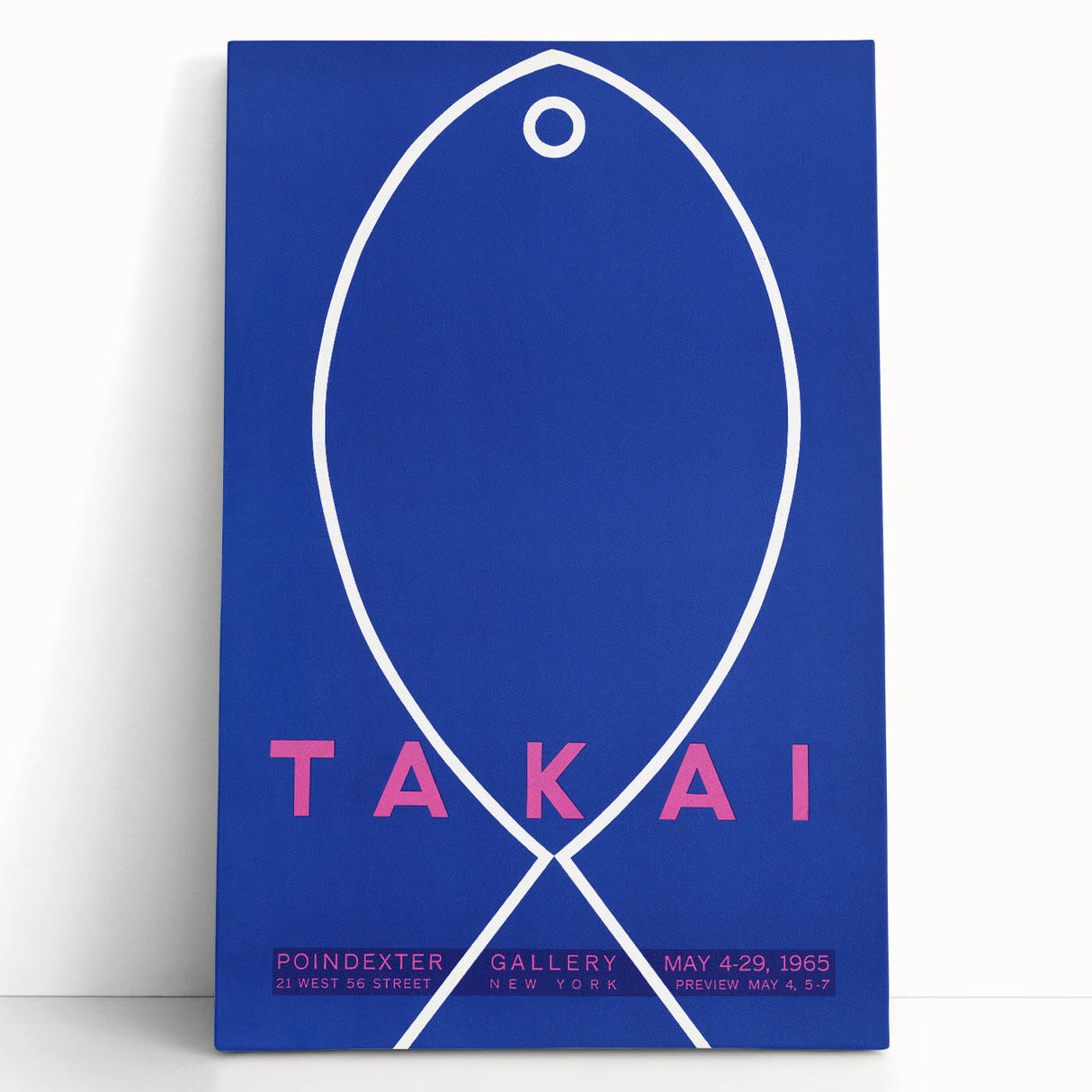 Minimalist Fish Outline - Modern Wall Art with Bold Blue Graphic Design
