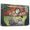 Playful Boys Room Wall Art – Girl Exploring with Elephants