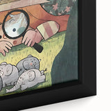 Playful Boys Room Wall Art – Girl Exploring with Elephants