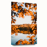 Large abstract wall art featuring swirling orange and brown hues on acrylic glass, suitable for bedroom or dining room decor.