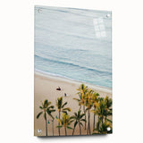 Large abstract wall art on acrylic glass depicting vibrant summer hues, ideal for bedroom or dining room decor.