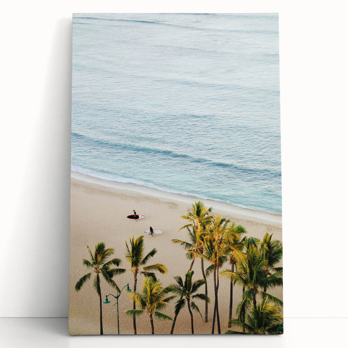 Large black and white stretched canvas featuring a minimalistic summer tree design, ideal for kitchen wall art.