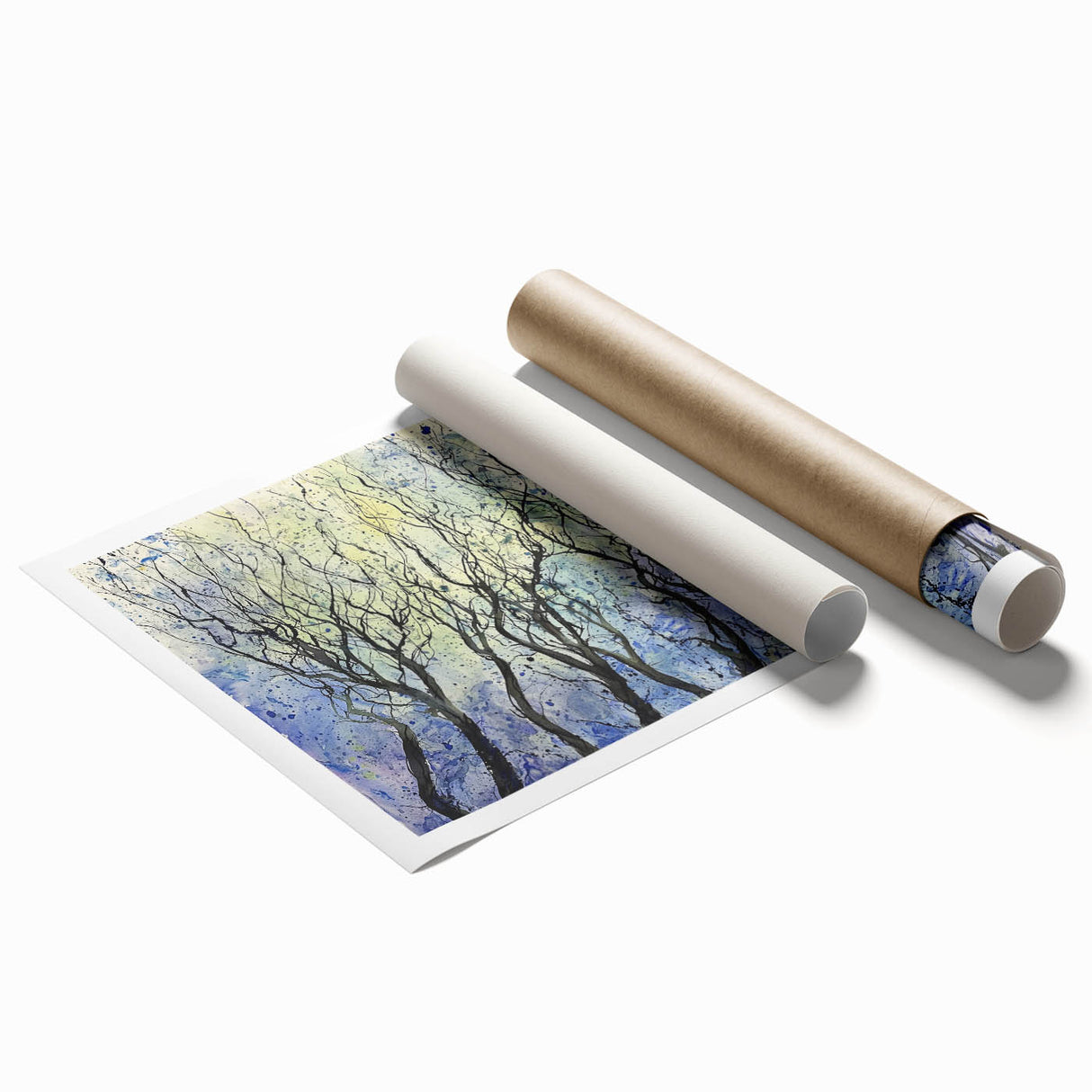 Serene Abstract Tree Art – Contemporary Dining Room Canvas