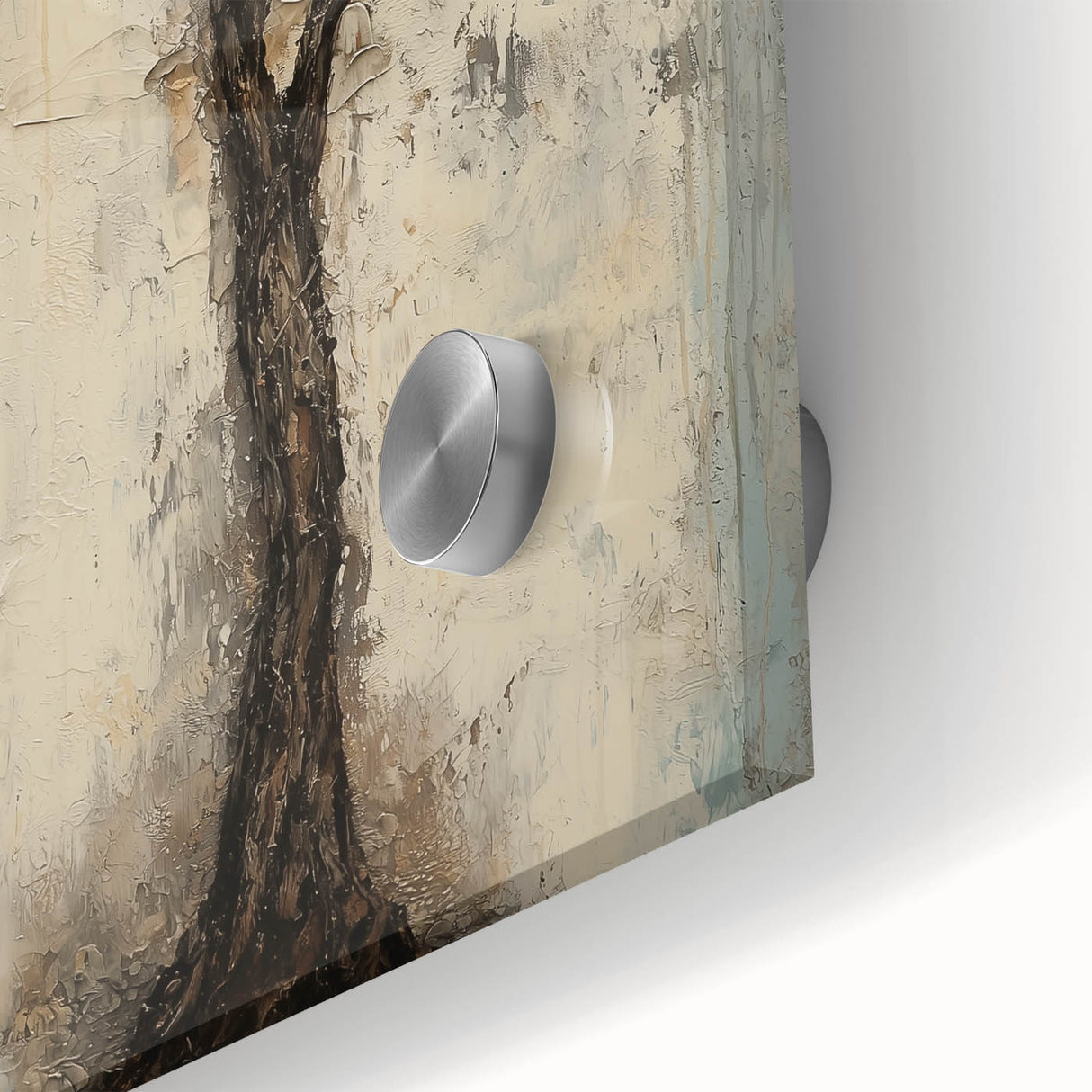 Textured Abstract Tree - Gold & Earthy Living Room Wall Art