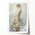 Abstract figurative rolled print showcasing vibrant colors and dynamic shapes, ideal for modern home decor, packaged securely in a durable cardboard tube.