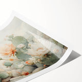 Abstract floral wall art print showcasing vibrant colors and intricate designs, rolled and packaged in a protective cardboard tube for easy display.