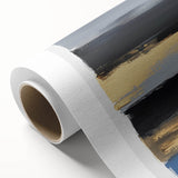 Modern Abstract Wall Art – Bold Stripes in Gold and Blue