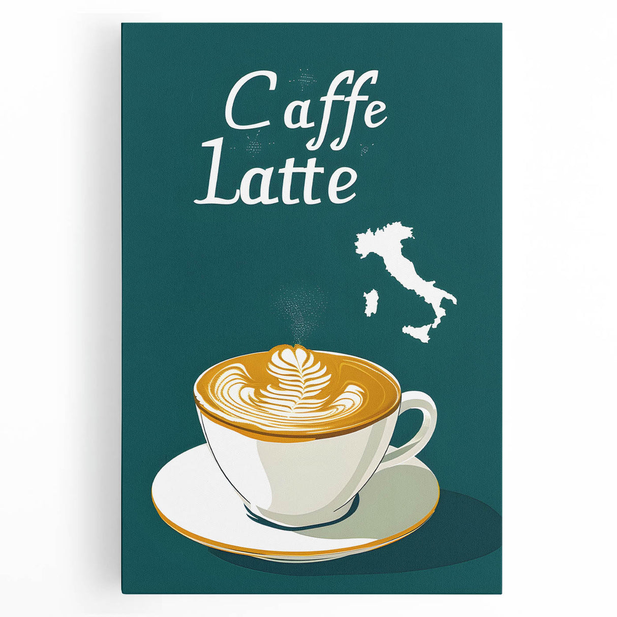 Large black and white stretched canvas featuring a vintage food and drinks poster, ideal for kitchen wall art.