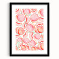 Extra large abstract art print featuring colorful, textured depiction of fruits on a black framed canvas.