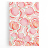 Black and white stretched canvas featuring an assortment of fruits, ideal for kitchen wall art.