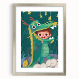 Whimsical Boys Room Wall Art – Child in Dragon Costume