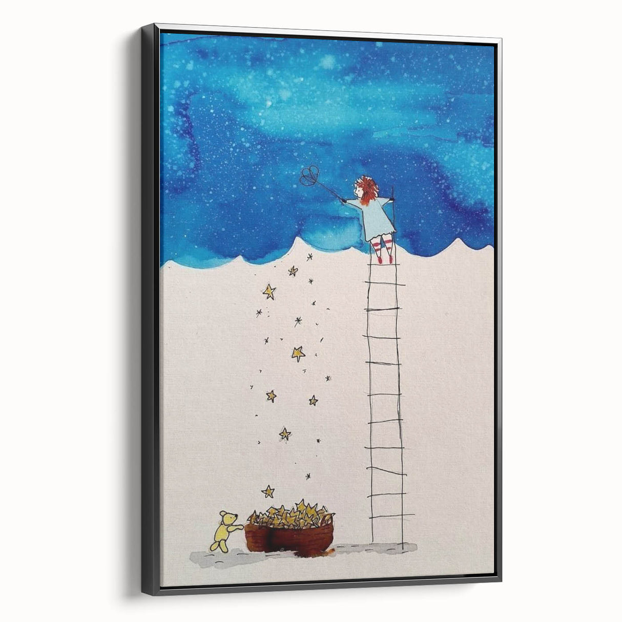 Girls Room Wall Art – Star Catcher Nursery Wall Art for Kids Rooms