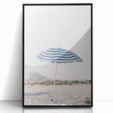 Large abstract wall art depicting summer season in mid-century modernist style.