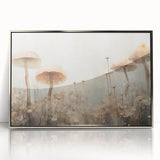 Framed wall art featuring an abstract floral design in vibrant colors, set in a sleek silver acrylic frame, perfect for modern home decor.