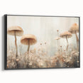 Framed canvas wall art displaying abstract florals in vibrant colors, set against a black background, showcasing an elegant side view ideal for modern decor.