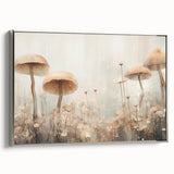 Framed canvas wall art featuring abstract floral designs in vibrant colors and intricate patterns, displayed with a sleek silver frame, adding elegance to any décor.