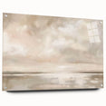 Abstract landscape wall art displayed from a side view, showcasing vibrant colors and unique textures within acrylic glass, secured with pins for stability.