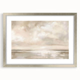 Abstract landscape wall art framed with a silver mat, showcasing vibrant colors and intricate details, perfect for modern decor and enhancing living spaces.