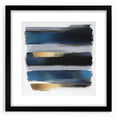 Geometric Abstract Wall Decor – Navy, Black, and Gold Stripes
