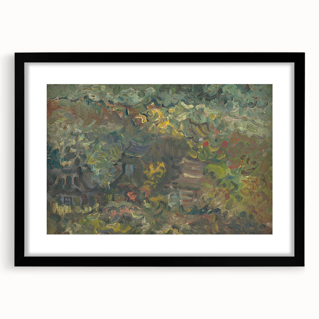 Expressionist Forest Scene - Vibrant Little Houses Wall Art