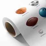 Sports Balls Educational Wall Art - Kids' Learning Poster